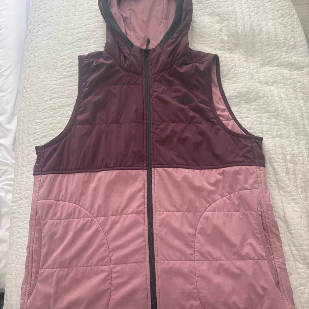 Two-Tone North Face Quilted Hooded Vest